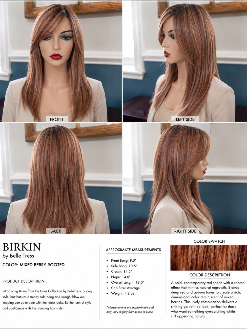 Birkin Wig in Mixed Berry Rooted by Belle Tress ICONS Collection
